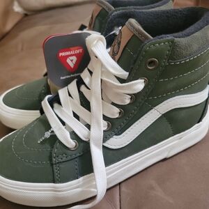 Vans Kids High-Top Sneakers - Green and White